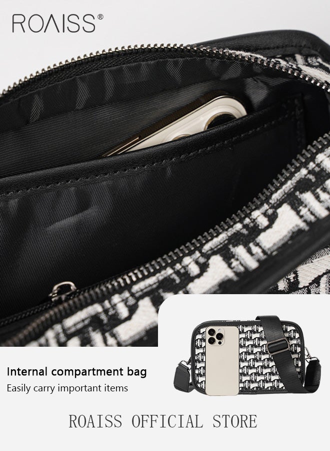 Casual Shoulder Crossbody Small Square Bag for Men Waist Packs with Adjustable Strap Trendy Chest Bags for Hiking Cycling