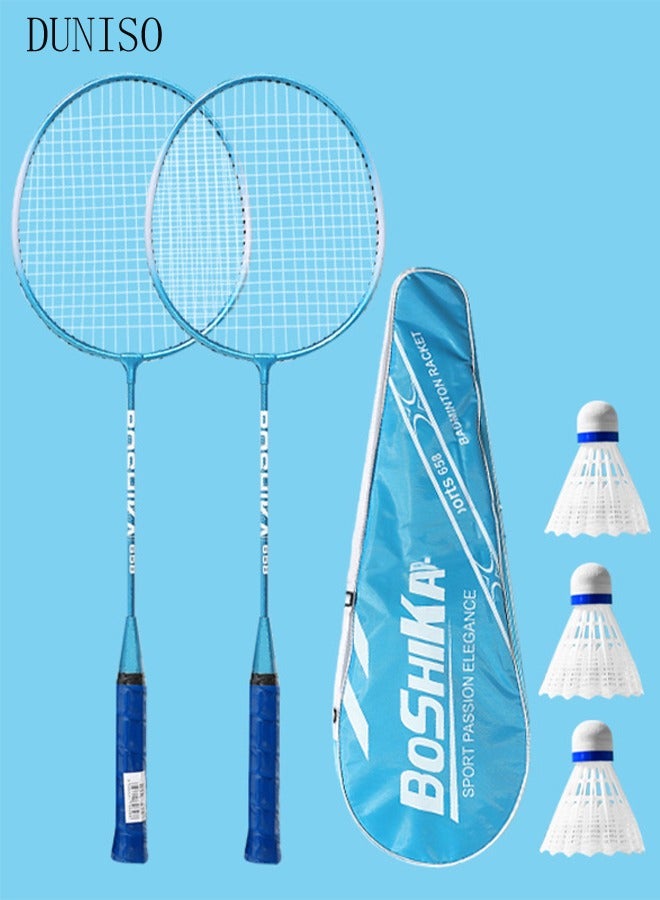 Badminton Rackets for Outdoor Backyard Games Including Badminton Bag 2 Rackets and 3 Badminton Shuttlecocks Lightweight Badminton Racquets for Beginners