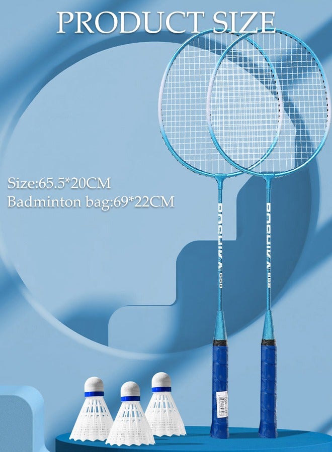 Badminton Rackets for Outdoor Backyard Games Including Badminton Bag 2 Rackets and 3 Badminton Shuttlecocks Lightweight Badminton Racquets for Beginners