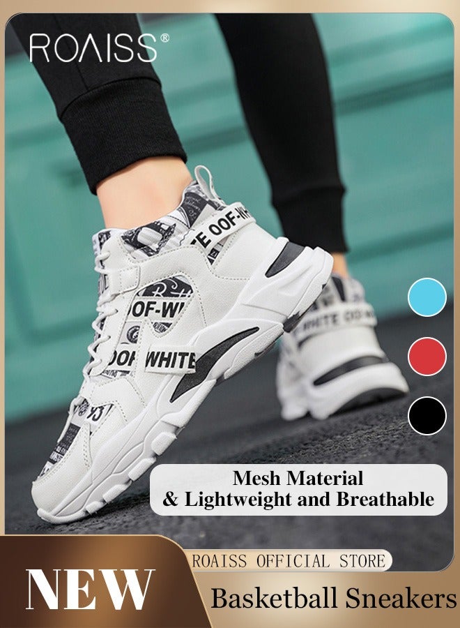 High Top Chunky Sneakers Stylish and Versatile Basketball Shoes Casual Breathable Running Shoe for Men and Teenagers