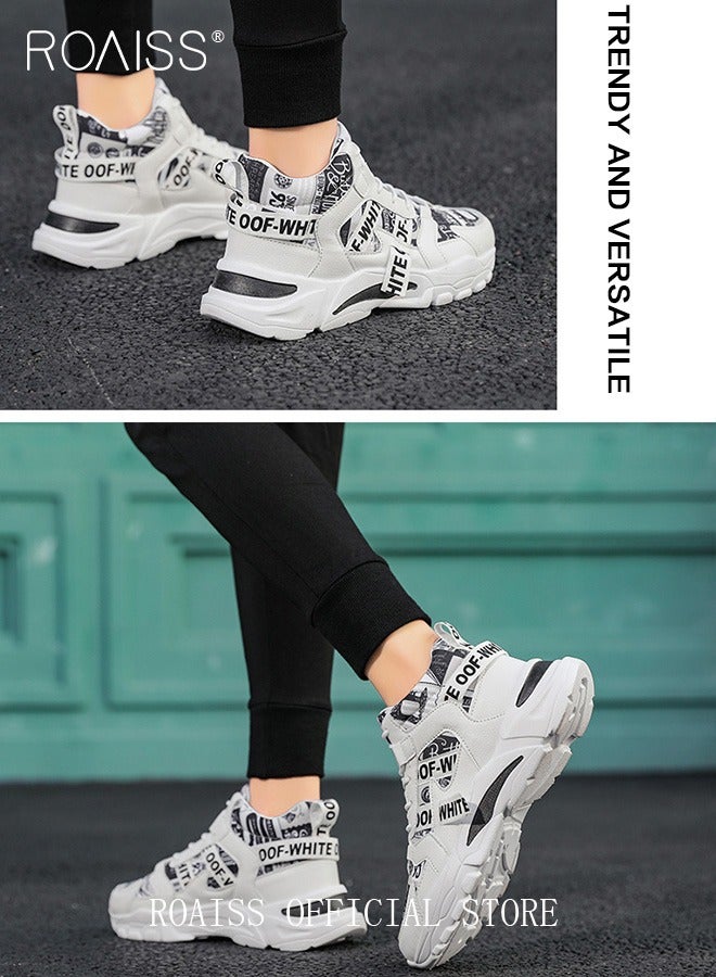 High Top Chunky Sneakers Stylish and Versatile Basketball Shoes Casual Breathable Running Shoe for Men and Teenagers