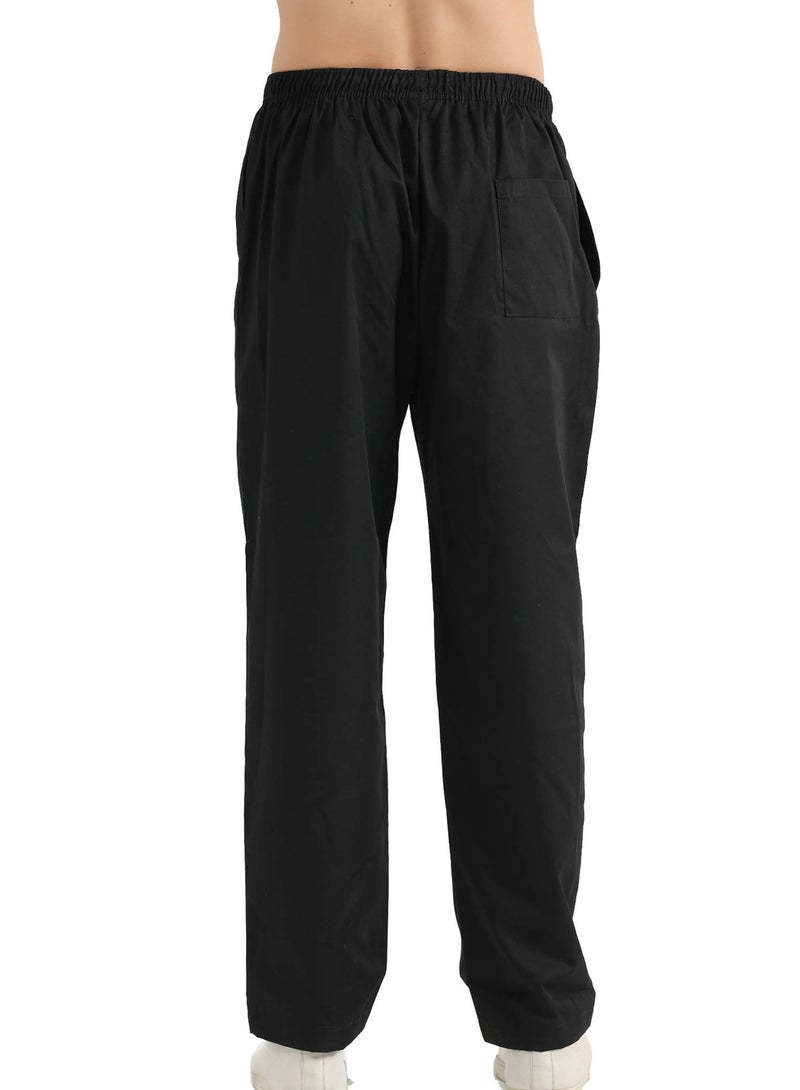 Chef High Rise Tapered Trousers with Elastic Waistband and Drawstring/chef uniform