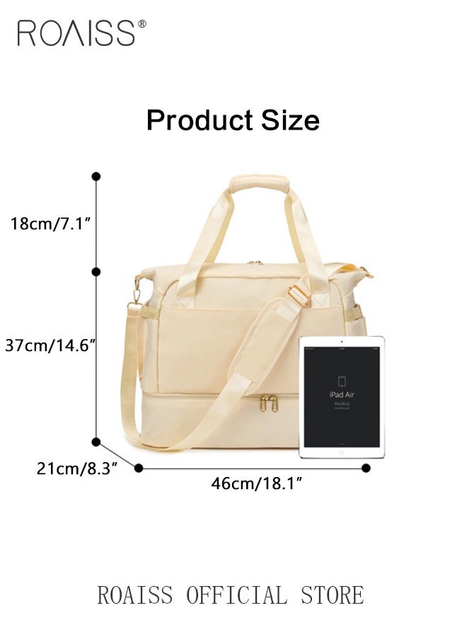 Large Capacity Duffel Bag for Women Sports Travel Bag with USB Charging Port Weekender Overnight Bag with Wet Pocket and Shoes Compartment for Short Trip Gym Yoga Spacious Foldable Bag for Travelers