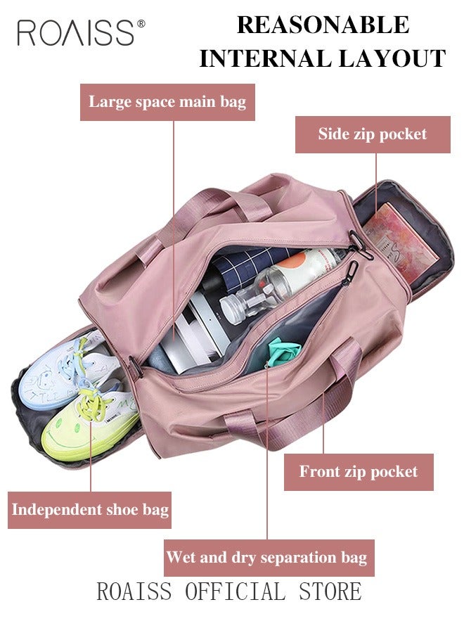 Multi Functional Large Capacity Carry on Luggage Bag Wet and Dry Separation Shoe Compartment Gym Bag Suitcase with Perfect for Short Business Trips and Travel