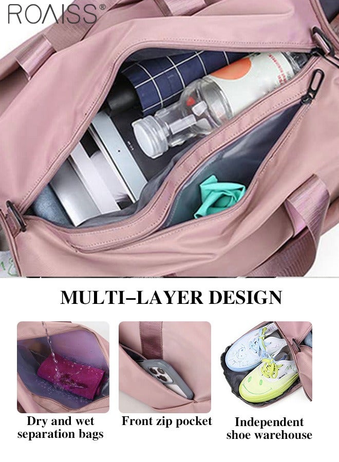 Multi Functional Large Capacity Carry on Luggage Bag Wet and Dry Separation Shoe Compartment Gym Bag Suitcase with Perfect for Short Business Trips and Travel