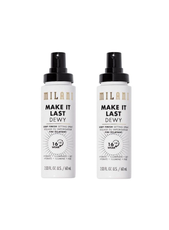 Make It Last  Dewy Setting Spray 3 In 1 Hydrate + Illuminate + Set Makeup Finishing Spray  Makeup Primer & Hydrating Setting Spray  2 Pack