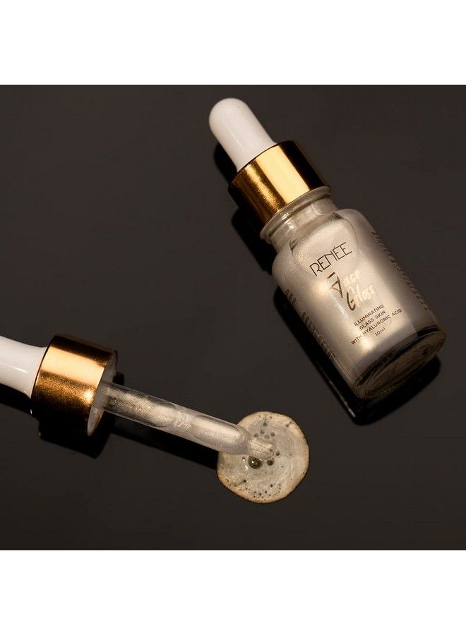 Face Gloss Primer Serum With Hyaluronic Acid Nourishes And Brightens Skin Lightweight Non Greasy Gold 10Ml