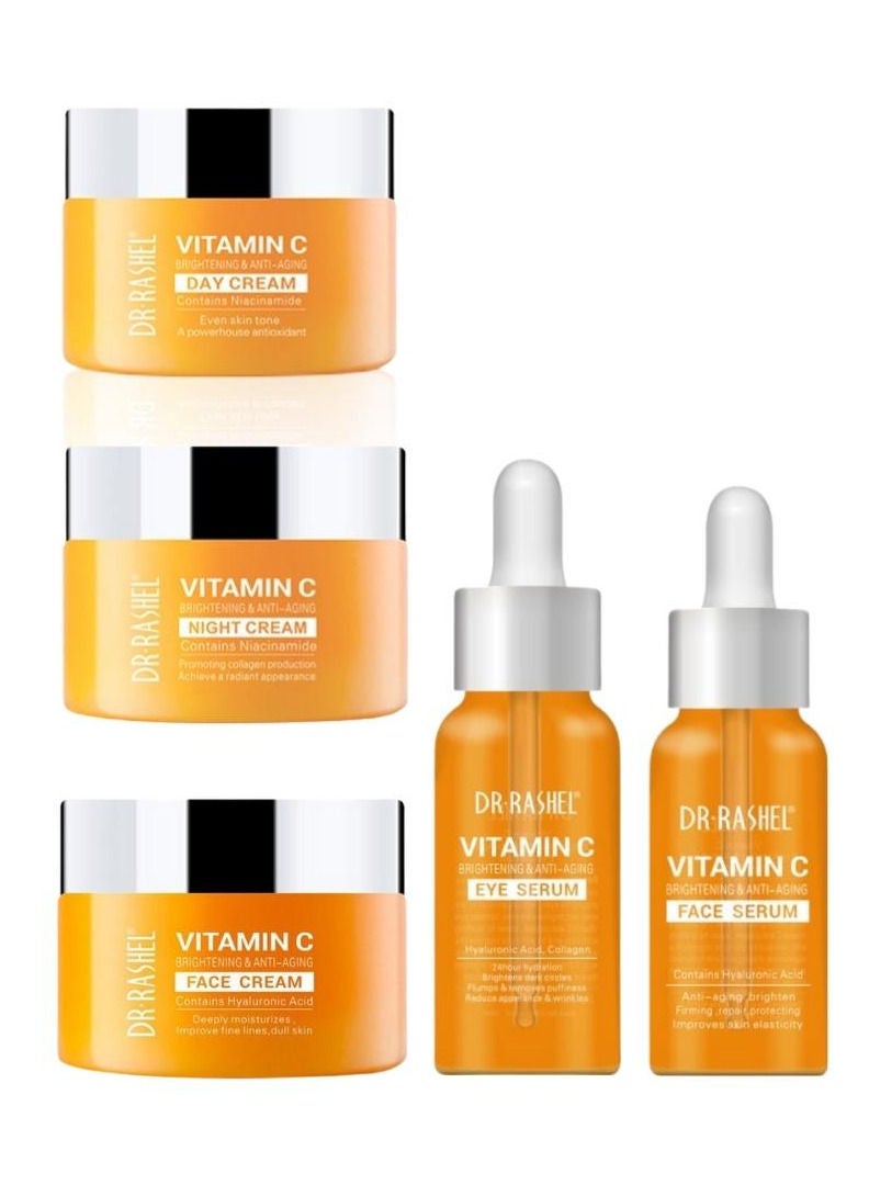 Dr. Rashel Vitamin C Whitening Serum, Acid Vitamin C Eye Serum, day cream and night cream (set of 5)