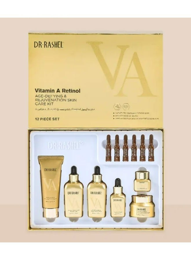 Vitamin A Retinol Age Defying And Rejuvenation Skin Care Kit 12 Piece Set