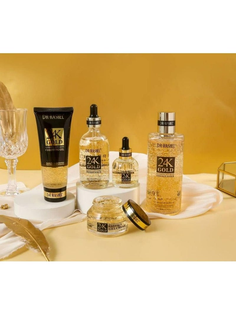 24K Gold Radiance And Anti-Aging Skin Care 5 Piece Set