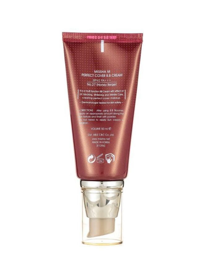 M Perfect Cover BB Cream With SPF 42 PA+++ 27 Honey Beige