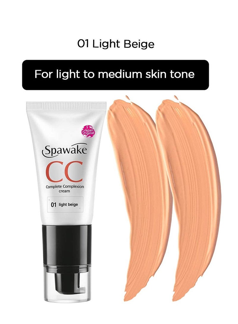 Spawake CC Cream 01 Light Beige with SPF All Skin Types 30g Pack of 2