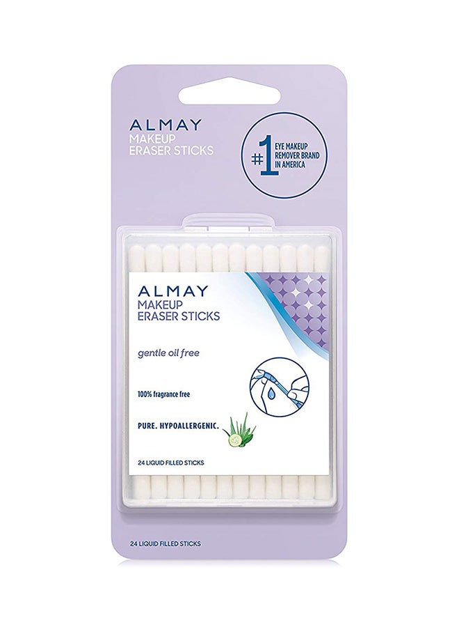24-Piece Makeup Eraser Sticks White