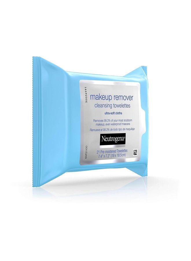 21-Piece Makeup Remover Cleansing Towelettes Clear