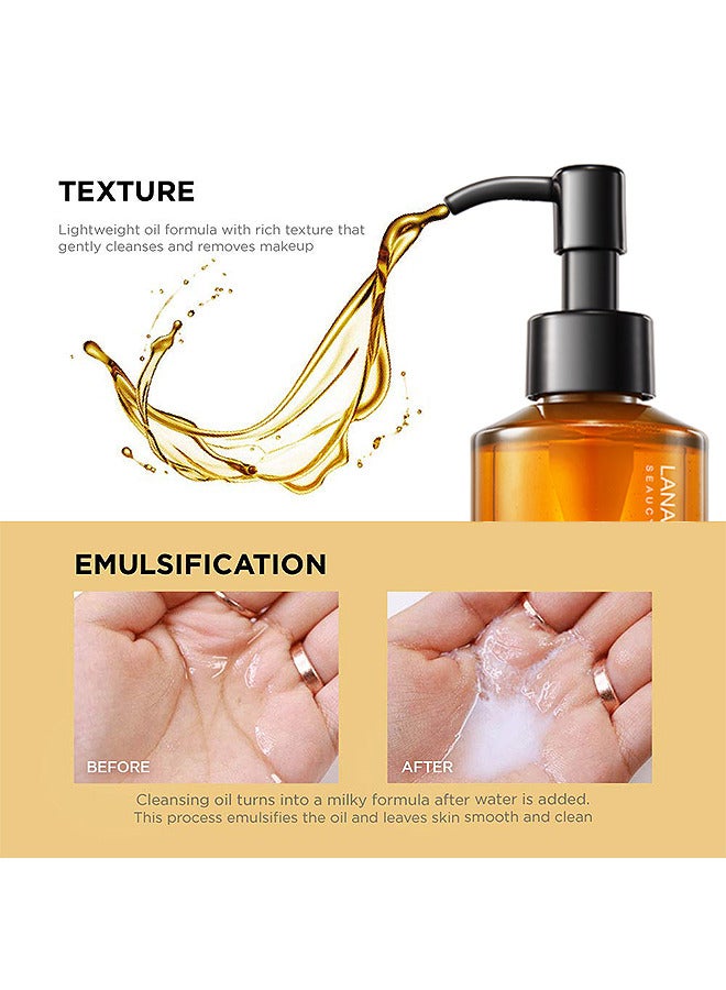 Dark Tea Makeup Remover Cleansing Oil, Double Cleanse, Acne Face Wash, Daily Makeup Blackheads Removal, Age Defying Makeup Remover Melting Blackhead Sebum Care 150ML