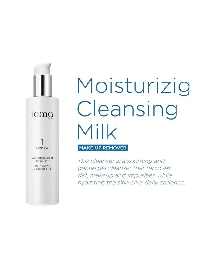 Ioma Paris - HYDRA Moisturizing Cleansing Milk - Hydrating and Cleansing Face Gel that Removes Makeup and Moisturizes Skin, Make-Up Remover for All Skin Types, (200 ml)