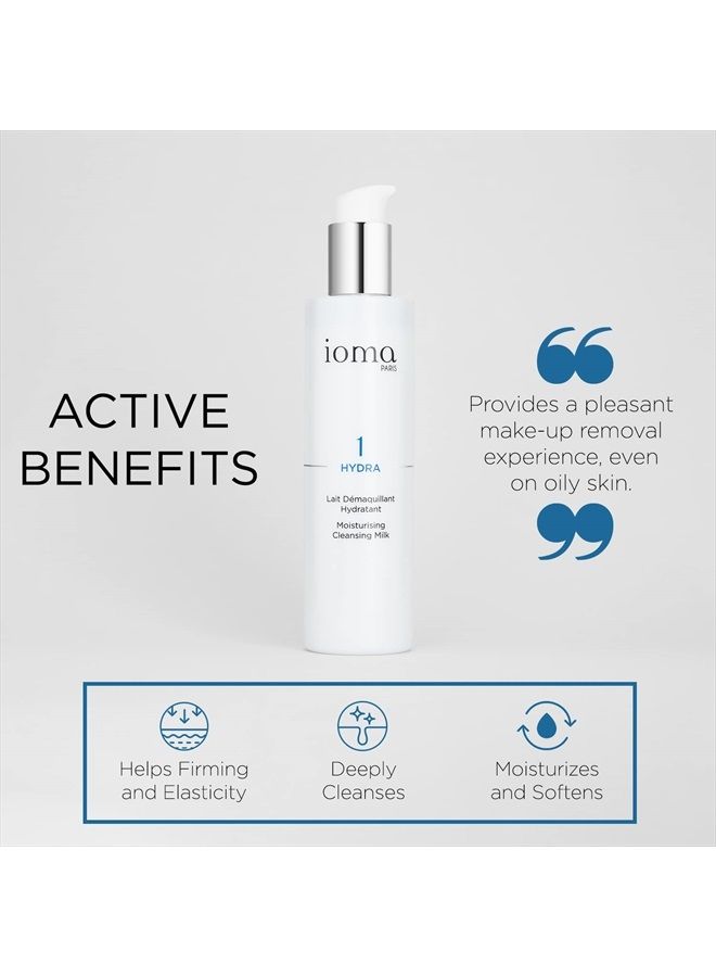 Ioma Paris - HYDRA Moisturizing Cleansing Milk - Hydrating and Cleansing Face Gel that Removes Makeup and Moisturizes Skin, Make-Up Remover for All Skin Types, (200 ml)