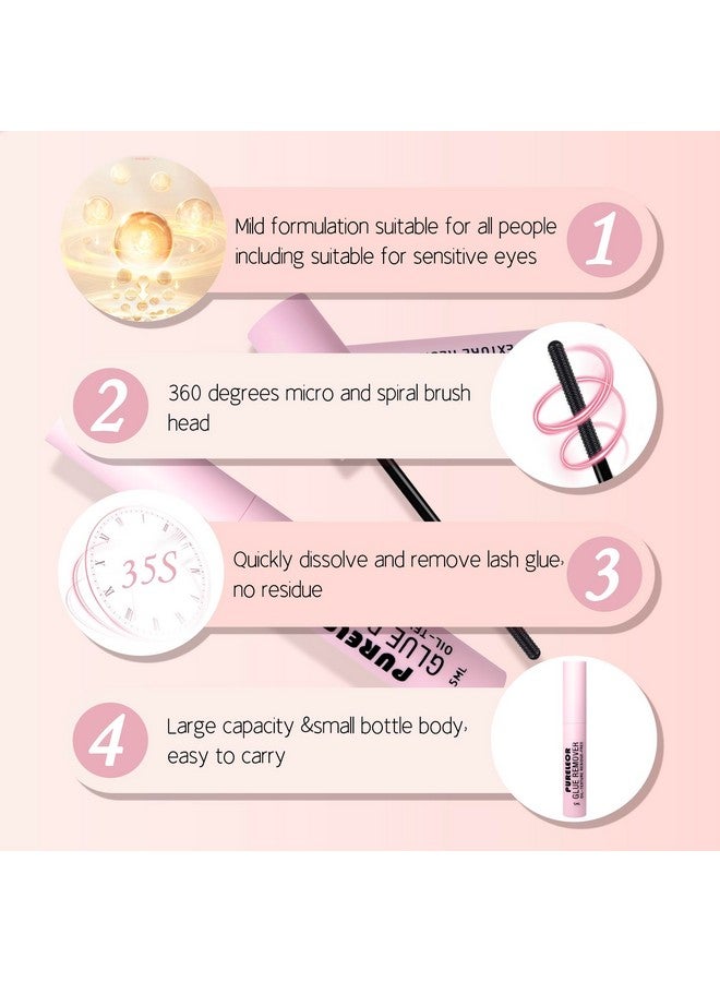 Lash Glue Remover For Cluster Eyelashes Diy Eyelash Extension Remover Gentle Soothing Nonirritating Eye Cleanser Lash Bond Remover (Oil Based 5Ml)