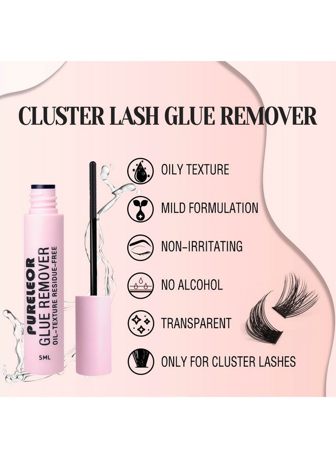 Lash Glue Remover For Cluster Eyelashes Diy Eyelash Extension Remover Gentle Soothing Nonirritating Eye Cleanser Lash Bond Remover (Oil Based 5Ml)
