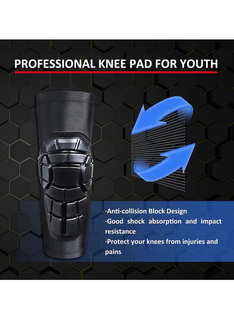 Youth Kids Knee Pads Elbow Guards Batters Protective Gear for Sports Baseball Lacrosse Football Volleyball Skating(Knee pads, M)