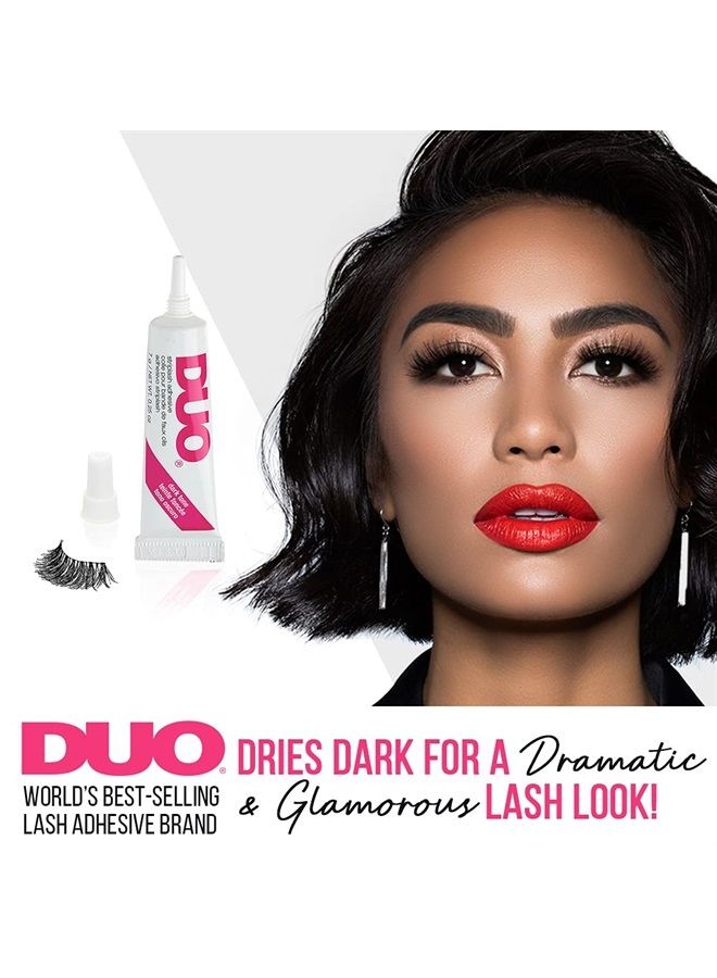 DUO Strip Eyelash Adhesive for Strip Lashes, Dark Tone, 0.25 oz, 2-Packs
