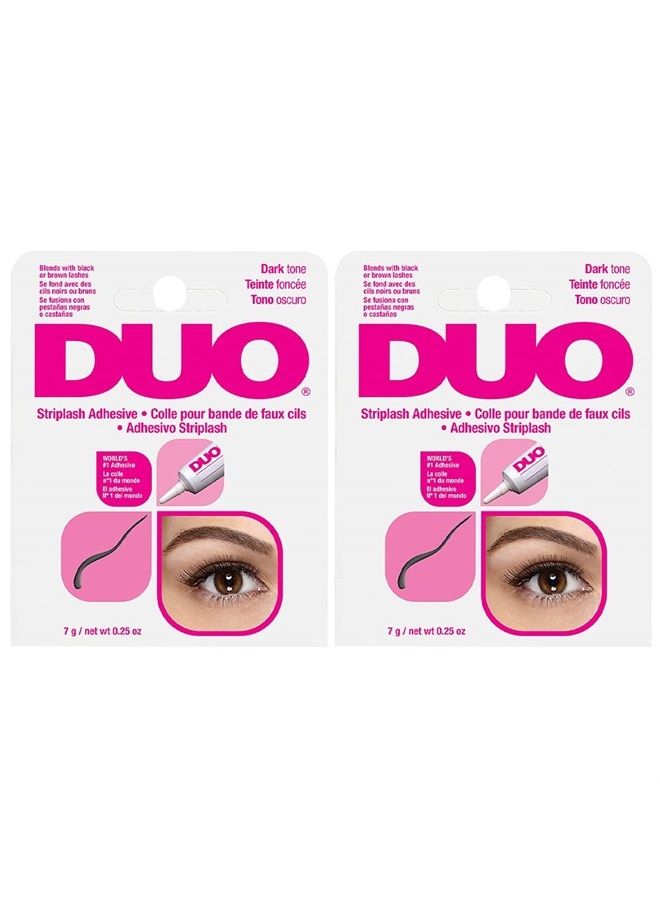 DUO Strip Eyelash Adhesive for Strip Lashes, Dark Tone, 0.25 oz, 2-Packs