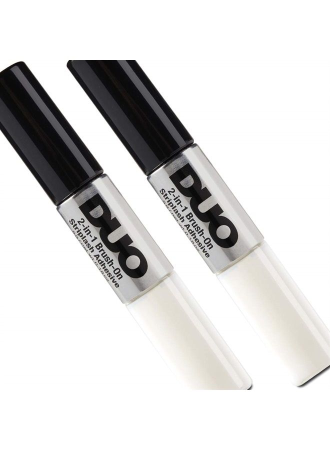 DUO Adhesives, 2-in-1 Brush On Clear & Dark Adhesive, 2-Packs