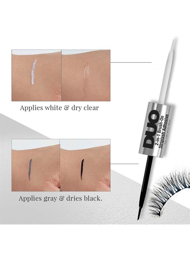 DUO Adhesives, 2-in-1 Brush On Clear & Dark Adhesive, 2-Packs