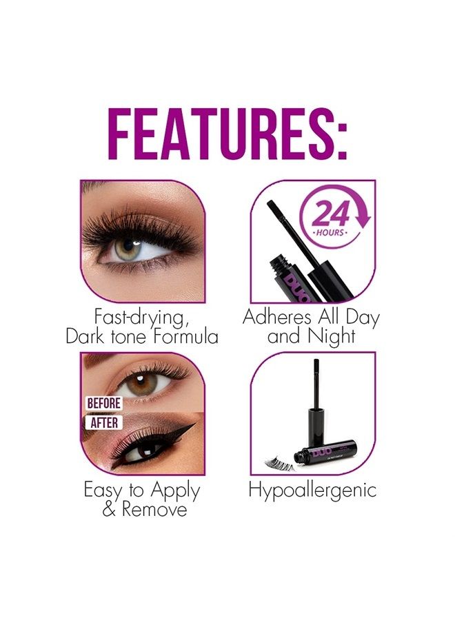 Quick-Set Dark False Strip Lash Adhesive, Dries Dark 0.18 oz x 1 Pack