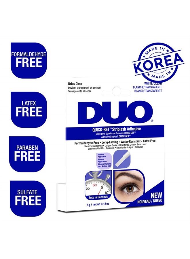DUO Quick-Set Clear False Strip Lash Adhesive, Dries Invisible 0.18 oz x 2 Packs