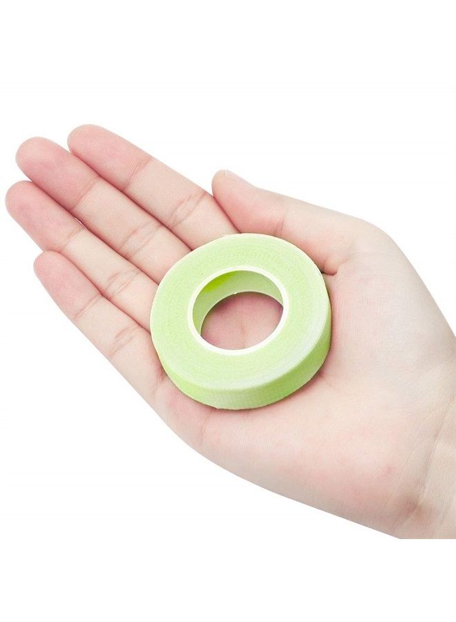 Eyelash Extensions Tape 6pcs Green Adhesive Fabric Lash Extensions Tape, Individual Eyelashes Tape Breathable Micropore Fabric Tape for Eyelash Extension Supplies Use (Green)