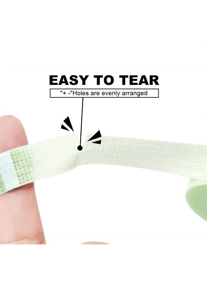 Eyelash Extensions Tape 6pcs Green Adhesive Fabric Lash Extensions Tape, Individual Eyelashes Tape Breathable Micropore Fabric Tape for Eyelash Extension Supplies Use (Green)