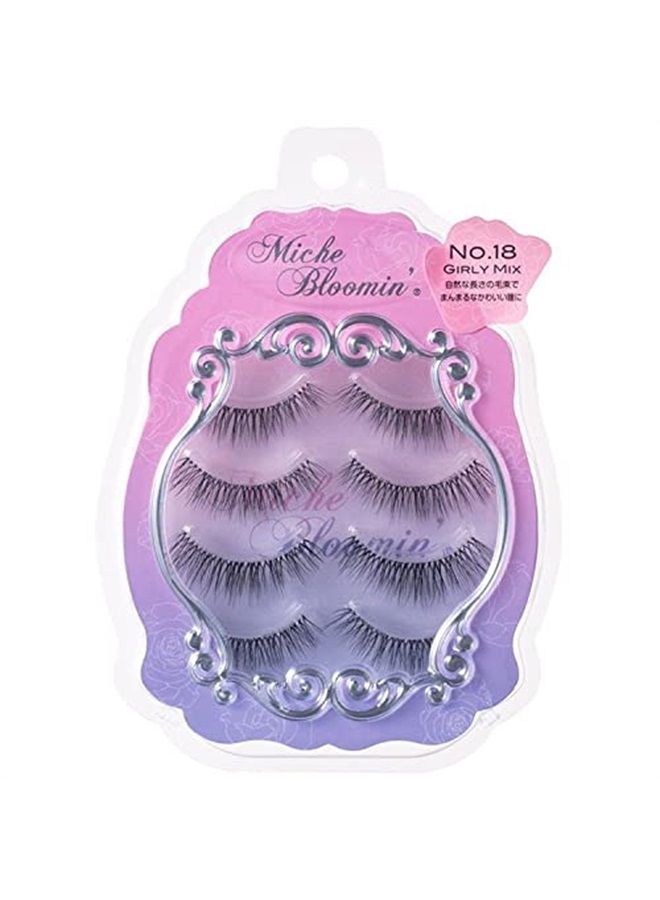 ' 3D Eyelashes No. 18 Girly Mix 4 Pairs