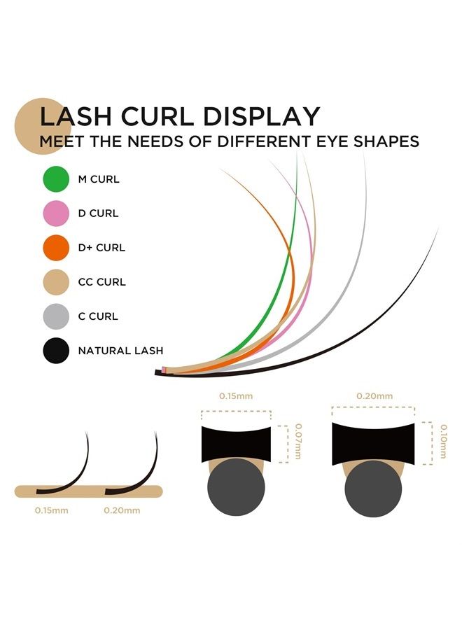 Lashview 0.20mm Ellipse Flat False Eyelash Extensions Extremely Soft Application-friendly Lashes C Curl 13mm