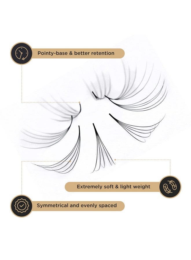 1000 Premade Volume Fans Mixed Lengths 9 16Mm Loose Fans C D Curl. Handmade Eyelash Extensions Supplies Russian Volume Lash Promade Fan 5D10D(0.07 5D C 9 16Mm）