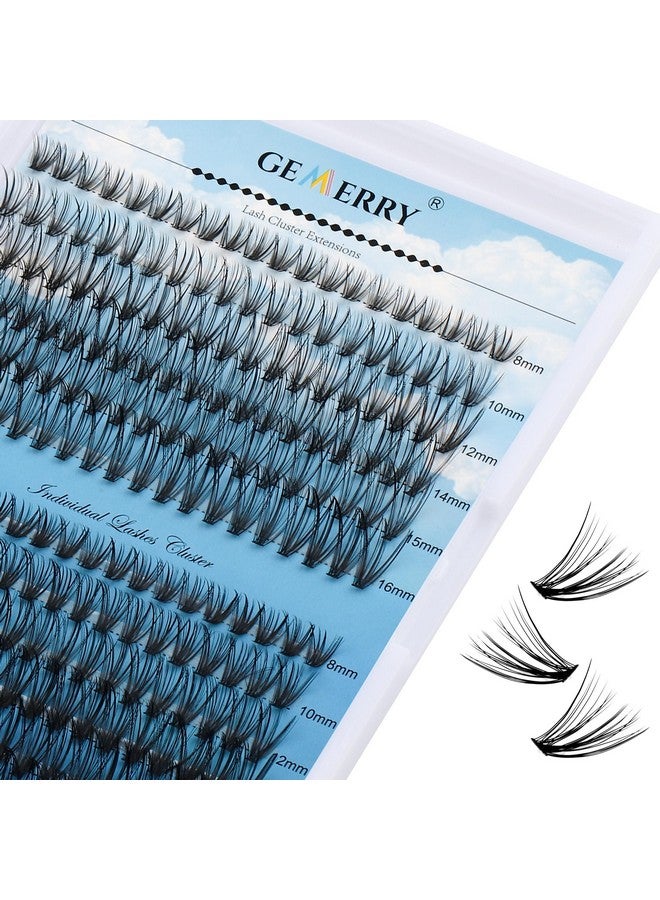 Lash Clusters 240Pcs Gemerry Individual Lashes 0.07Mm 20P+30P D Curl Mix 8 16Mm Cluster Lashes Natural Soft Mixed Tray Eyelash Clusters Diy Eyelash Extensions