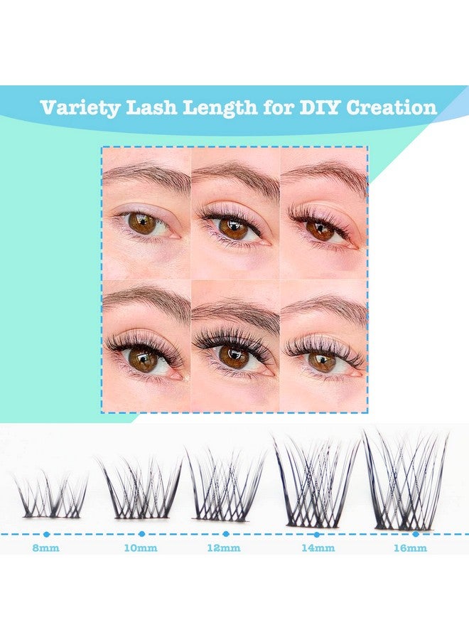 Lash Clusters Individual Lashes 72 Wide Cluster Lashes D Curl Wispy Eyelash Extension For Diy At Home 8 16Mm Mix Light Reusable Lash Extension (Lash Cluster 003)