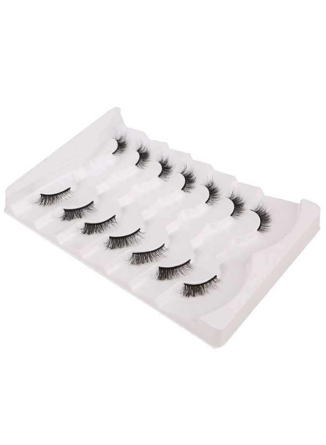 Fluffy Half Lashes Wispy Short False Eyelashes Natural Look Cat Eye Lashes Pack 3D Crisscrossed Lashes Strips 7 Pairs Multipack