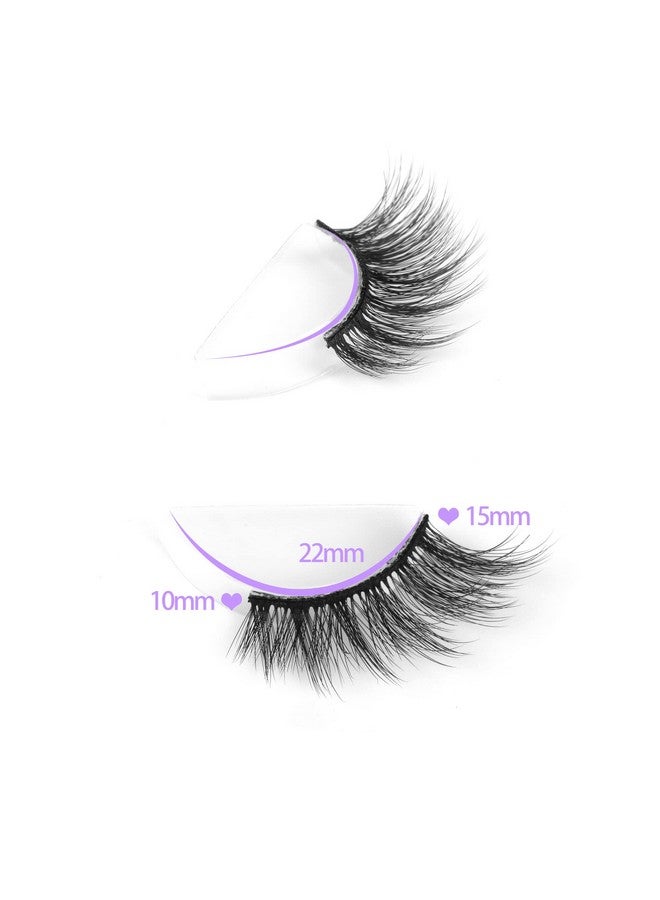 Half Lashes Natural Look Wispy 10 Pairs Cat Eye Lashes 3D False Eyelashes Fluffy Soft 15Mm Short Faux Mink Lashes Sets Pack