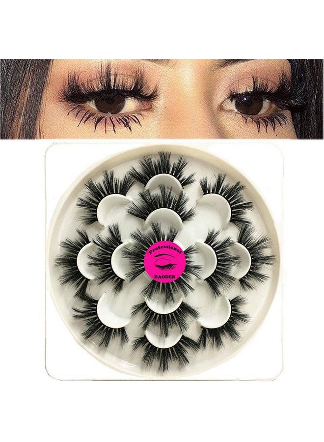 Lashes False Eyelashes 20Mm Dramatic Look Faux Mink Wispy Long Fake Eye Lashes Pack For Women Daily Makeup 7 Pairs (6D 25Mm Lashes)