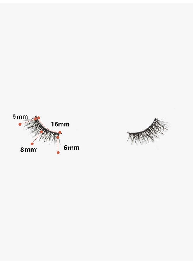 False Eyelashes Natural Half Lashes Short Wispy Lashes Pack Cat Eye 3D Faux Mink Lashes 7 Pairs Multipack