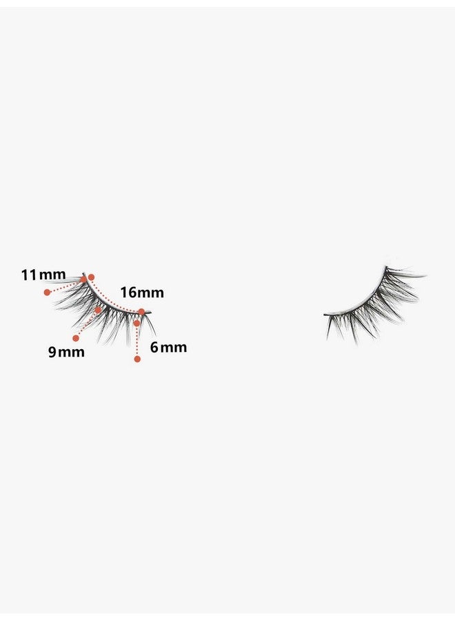 Natural Half Lashes Short False Eyelashes Wispy Lashes Pack Cat Eye 3D Faux Mink Lashes 7 Pairs Multipack