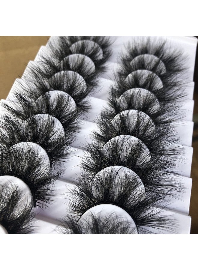 False Eyelashes Fluffy Wispy Eyelashes Faux 3D Mink Lashes Thick Volume Long Soft Dramatic Strip Eye Lashes Pack 8 Pairs