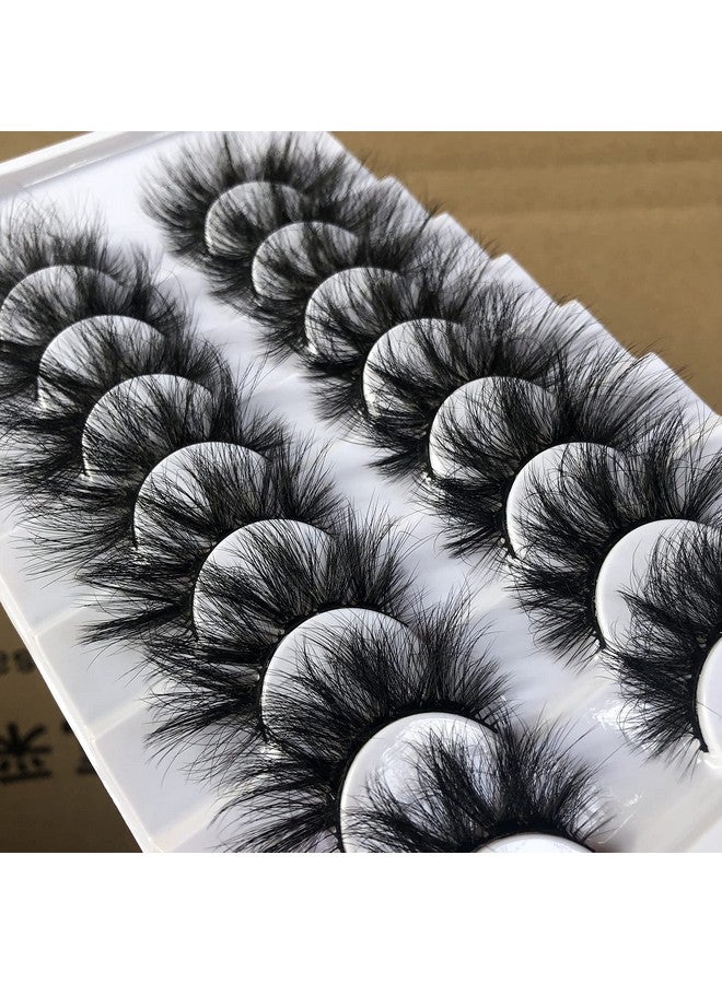 False Eyelashes Fluffy Wispy Eyelashes Faux 3D Mink Lashes Thick Volume Long Soft Dramatic Strip Eye Lashes Pack 8 Pairs