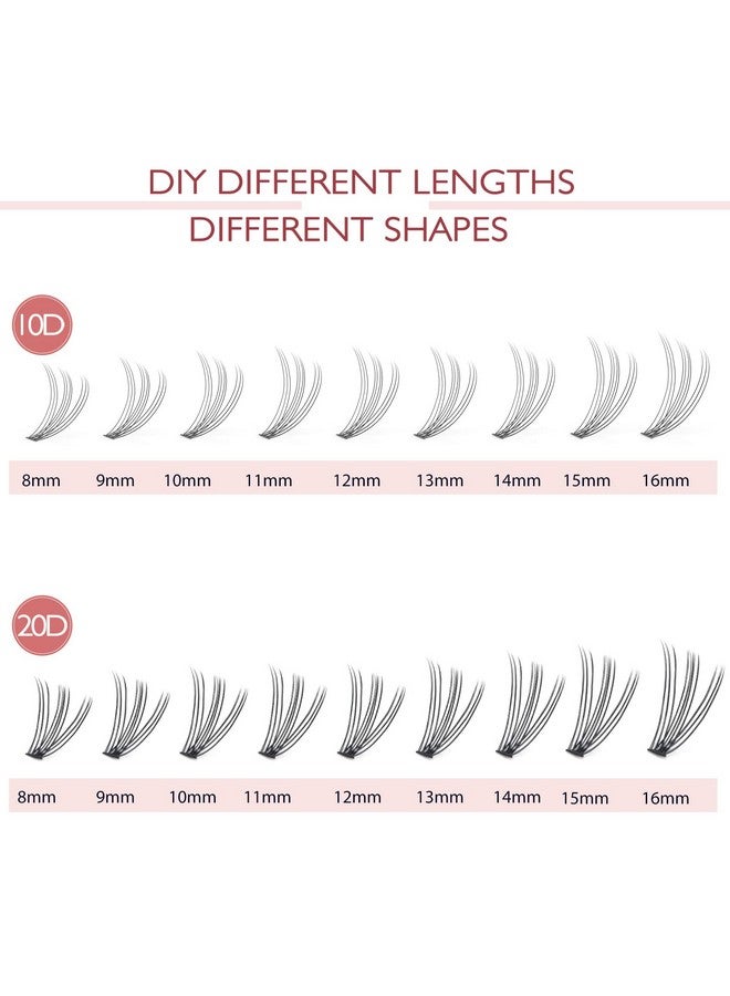 20D Lash Clusters, 240Pcs Individual Lashes Extensions Volume Cluster Lashes, 1014Mm Mix Lengths 20 Roots C Curl 0.07Mm Thickness Eyelash And Apply Under Your Lashes(10;11;12;13;14Mm )