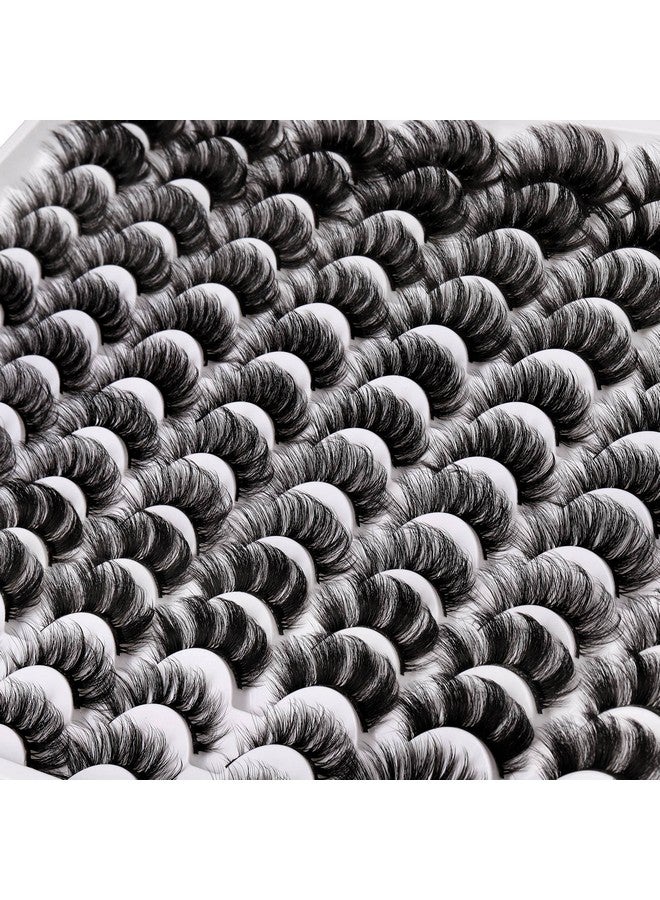 False Eyelashes 48 Pairs 6 Styles Mixed Fluffy Curled Fake Eye Lashes Bulk Wholesale Dramatic Thick 5D Wispy Strip Faux Mink Eyelashes Multipack