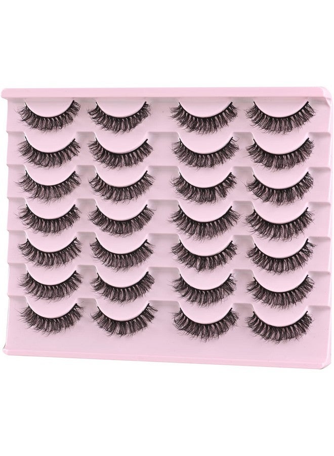 Lashes Natural Look Short Cat Eye Natural Lashes Fluffy Wispy False Eyelashes 14 Pairs Faux Mink Strip Eye Lashes Pack For Daily Makeup (F7 ; 6 15Mm)