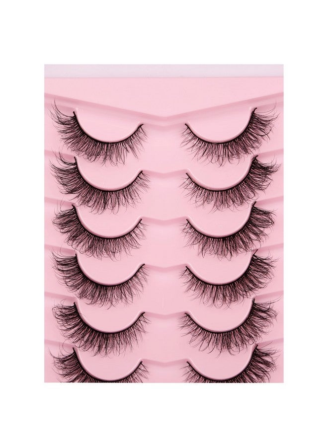 Lashes Natural Look Wispy False Eyelashes Light Volume Fluffy 3D Faux Mink Lashes 7 Pairs Soft Fake Eyelashes