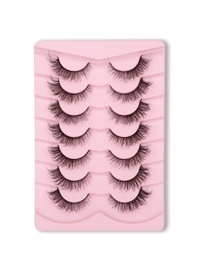 Lashes Natural Look Wispy False Eyelashes Light Volume Fluffy 3D Faux Mink Lashes 7 Pairs Soft Fake Eyelashes