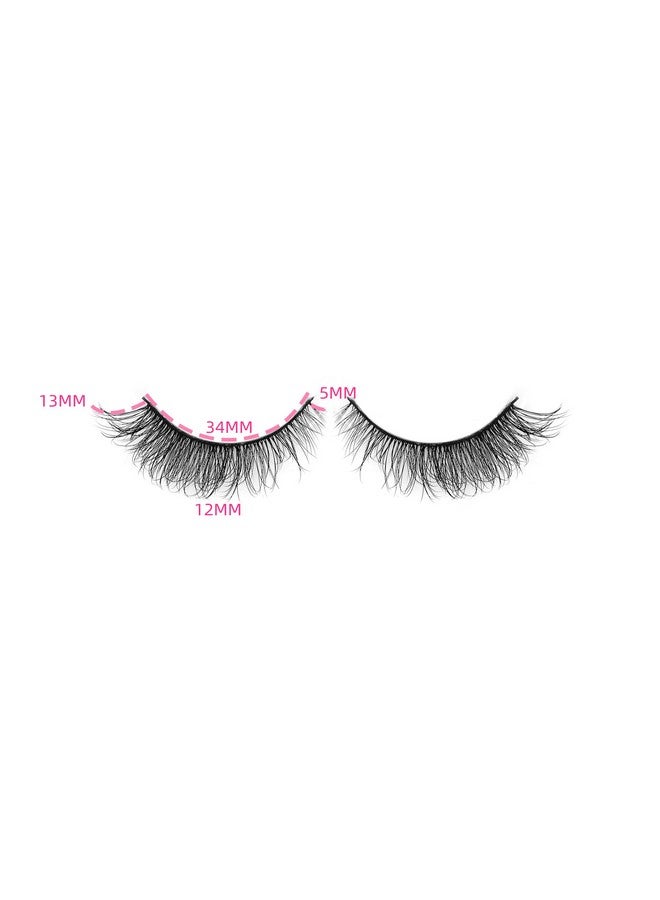 Lashes Natural Look Wispy False Eyelashes Light Volume Fluffy 3D Faux Mink Lashes 7 Pairs Soft Fake Eyelashes